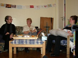 Mary talking with her mother and mother-in-law