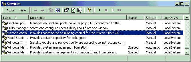 Windows Services list